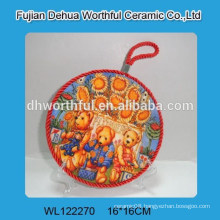 Wholesale Russia type nice ceramic pot holder with lifting rope
